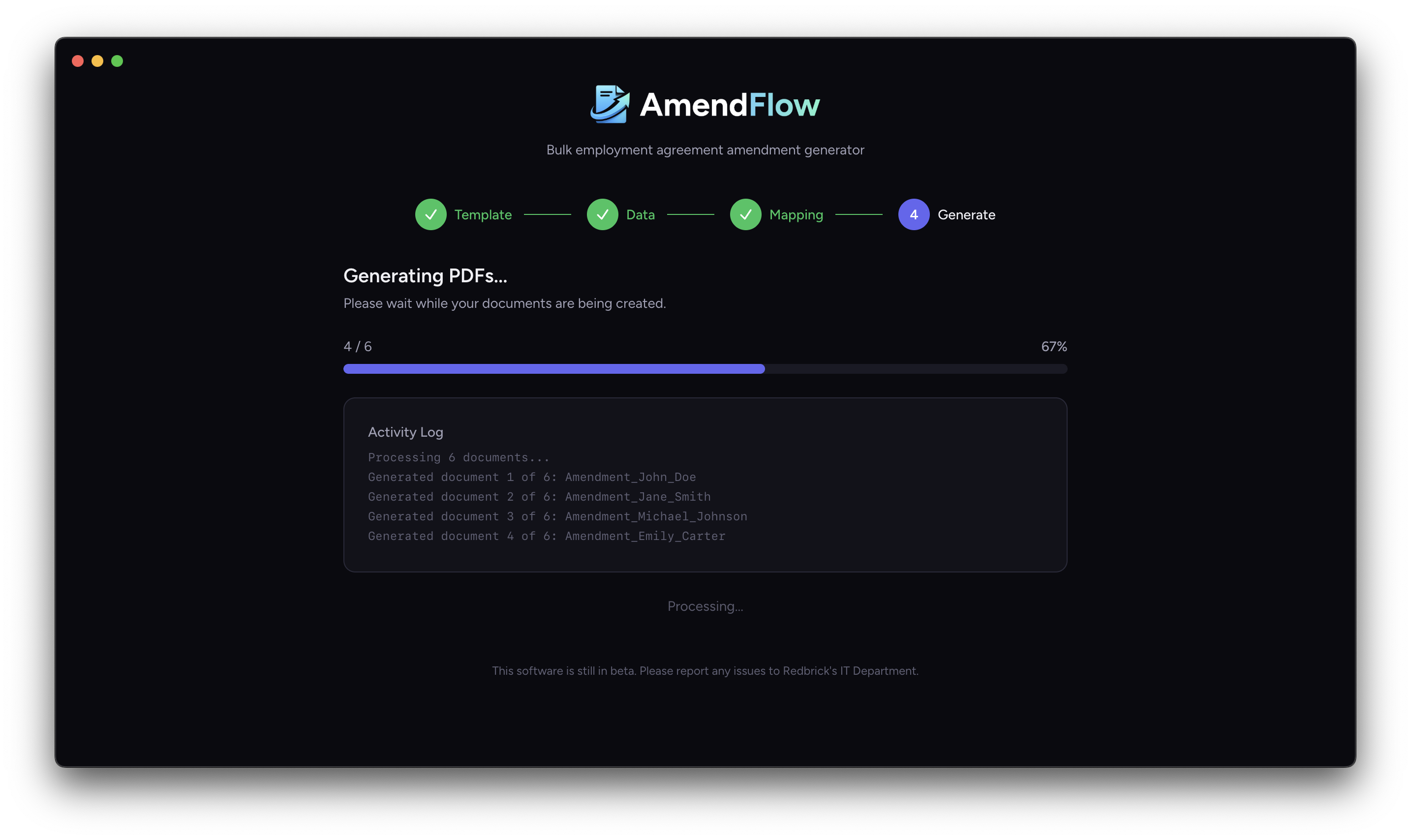AmendFlow app screenshot
